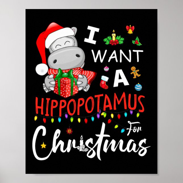 Jag vill ha en hippopotamus till jultomten poster (Framsidan)