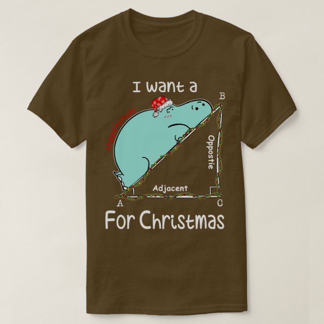 Jag vill ha en hippopotenus till jultomten Morsa T Shirt (Design framsida)