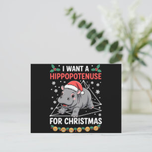 Jag vill ha en Hippopotenuse till jul matte lärare Helg Vykort