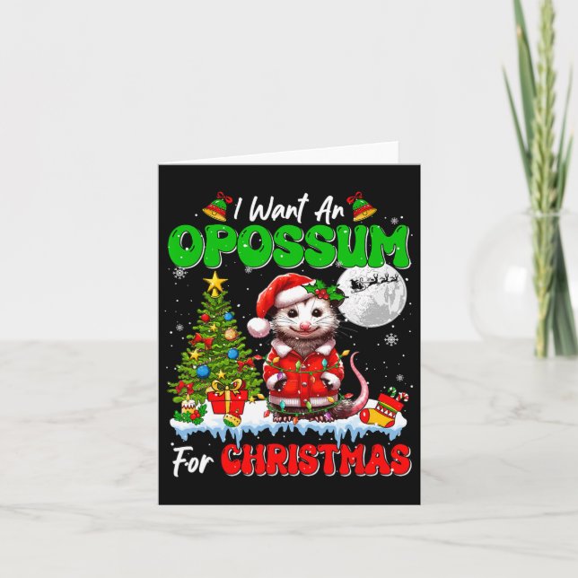 Jag vill ha en opossum till jultomten. kort (Framsida)