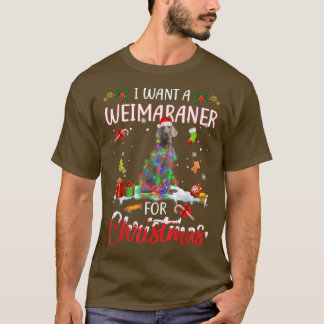Jag vill ha en Weimaraner till jul Julafton Ljus S T Shirt