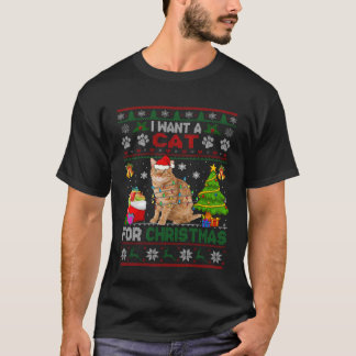 Jag vill ha ett katt till julsötare Julafton T Shirt