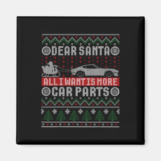 Jag vill ha fler bildelar, julfärs, Ugly Julafton Magnet (Framsidan)