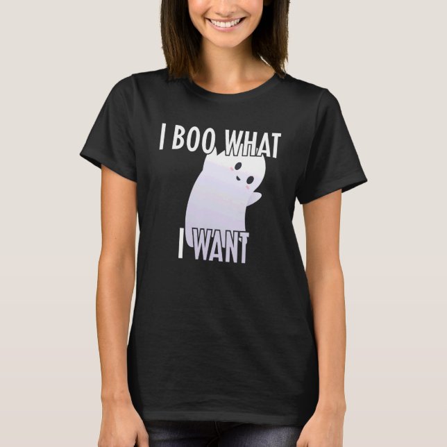 Jag vill ha Ghost Halloween T Shirt (Framsida)