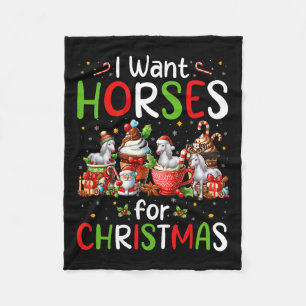 Jag vill ha hästar till Jul-Kaffe koppar-gården Fleecefilt