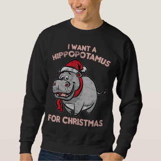 Jag vill ha Hippopotamus Lång Ärmad Tröja
