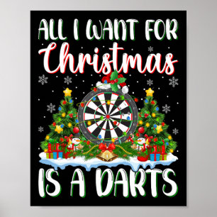 Jag vill ha jul är en Darts Julafton Träd Ljus Poster