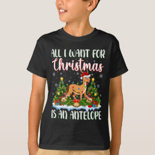 Jag vill ha jul är ett Antelope Julafton Träd-ljus T Shirt
