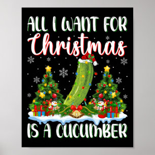 Jag vill ha jul är ett gurkljus i Julafton Träd Poster
