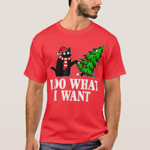 Jag vill ha Julgran Black Cat Funny Ca T Shirt