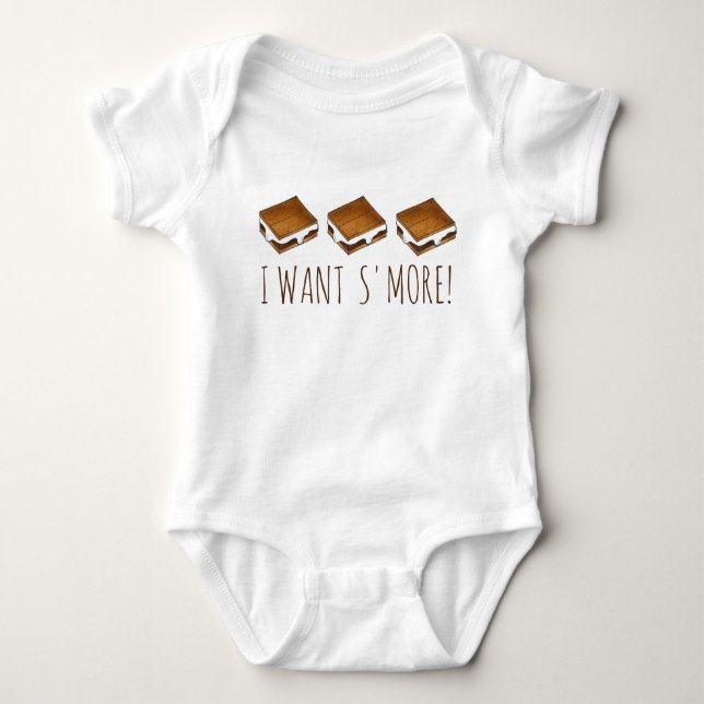 Jag vill ha mer Campfire S-mores Camping Camp Food Tee Shirt (Framsida)