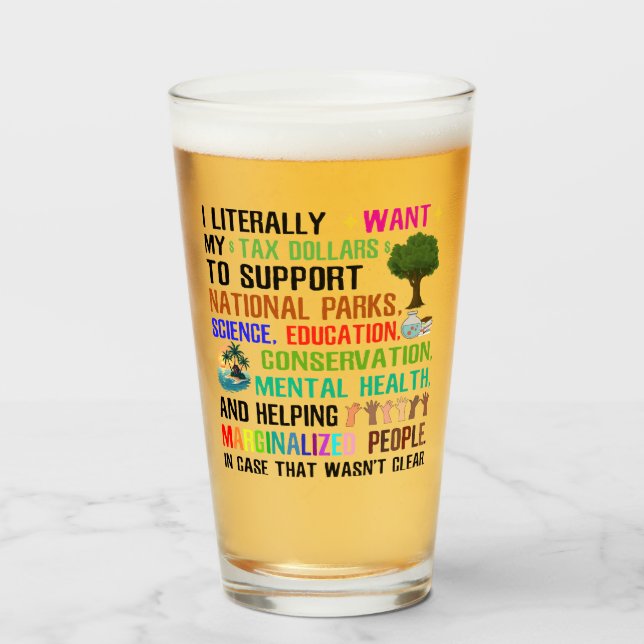 Jag vill ha mina skattepengar glaskopp (Framsida fylld)