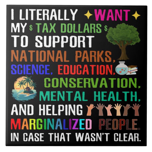 Jag vill ha mina skattepengar kakelplatta (Framsidan)