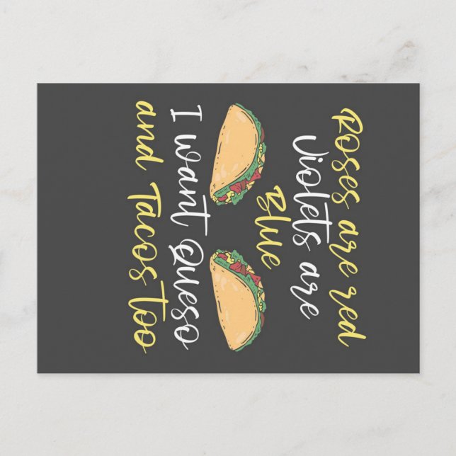 Jag vill ha Queso och Tacos också_701e34210f53ab00 Meddelande Vykort (Framsida)