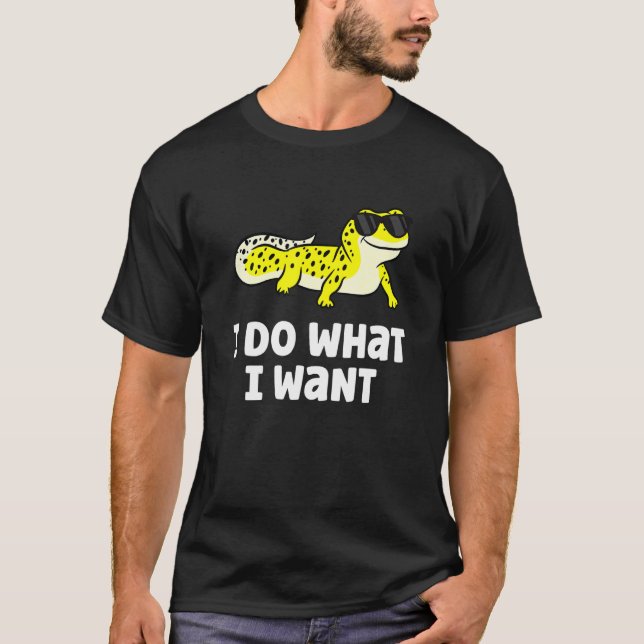 Jag vill ha Reptile Lizard Leopard Gecko T Shirt (Framsida)