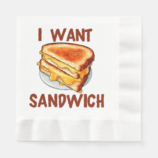 Jag vill ha Sandwich Pappersservett (Framsidan)