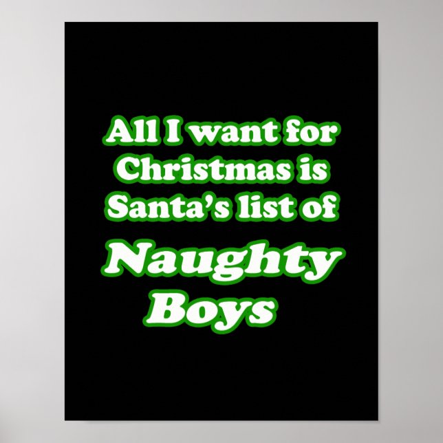 Jag vill ha Santa's lista över stygga pojkar Poster (Framsidan)