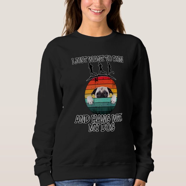 Jag vill ha Springa och vänta på Pug T Shirt (Framsida)