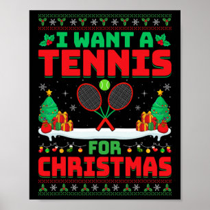 Jag vill ha tennis till jul - tennis Player Ugly Poster