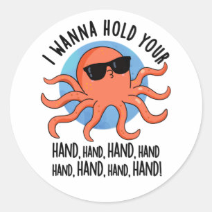 Jag vill hålla hand om din hand. runt klistermärke