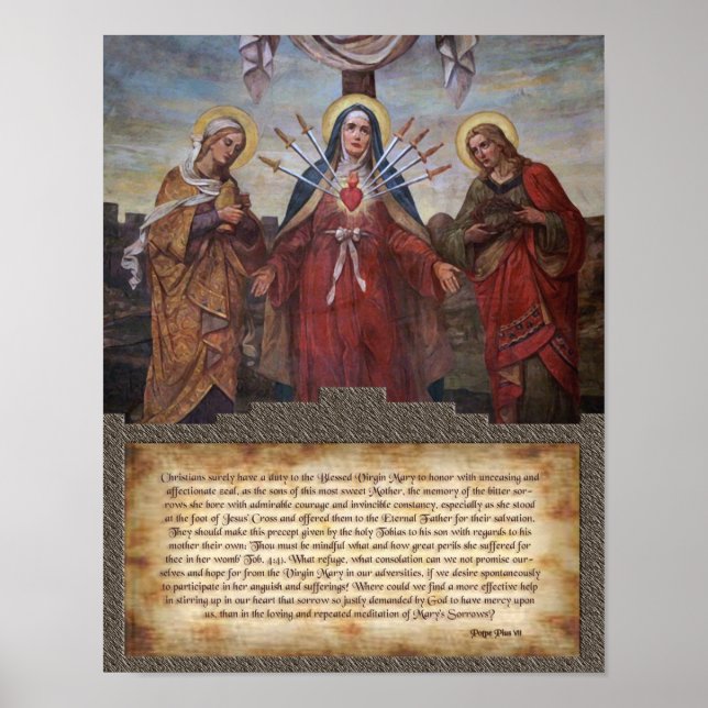 Jag vill hedra vår Dam i Sorrows. Poster (Framsidan)