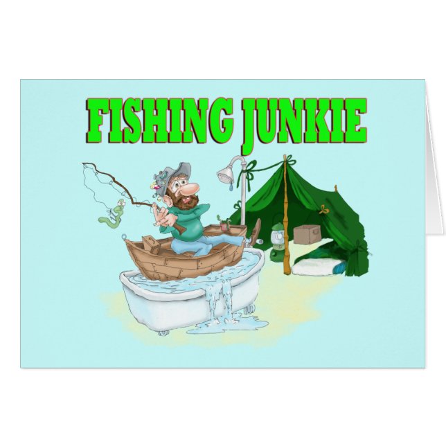 Jag vill hellre fiska! hälsningskort (Framsidan Horizontal)