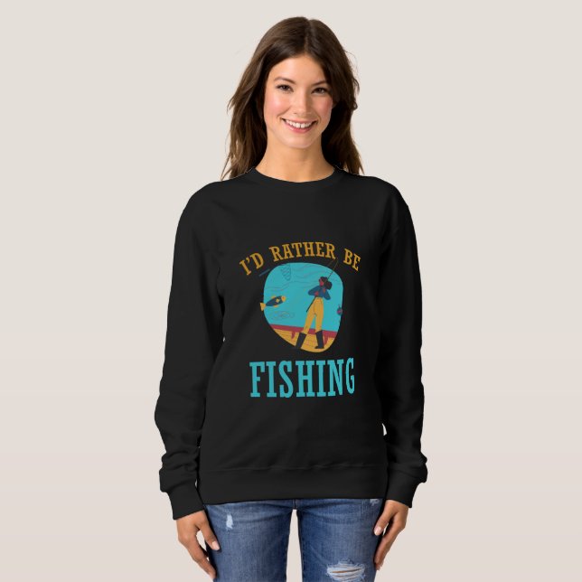 Jag vill hellre fiska t shirt (Hel framsida)