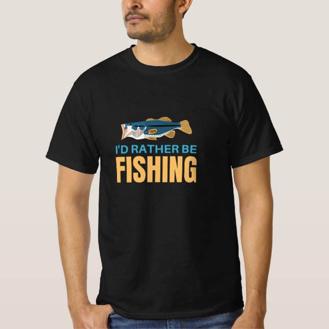 Jag vill hellre fiska t shirt (Framsida)