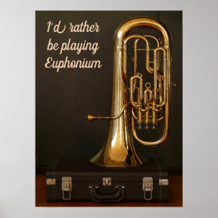 Jag vill hellre spela Euphonium-citattecken, brass Poster