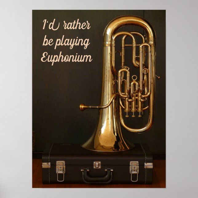 Jag vill hellre spela Euphonium-citattecken, brass Poster (Framsidan)