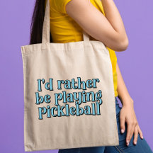 Jag vill hellre spela pickleball Blue Retro Text