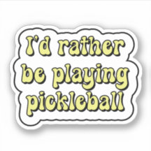Jag vill hellre spela pickleball Gult Retro Text