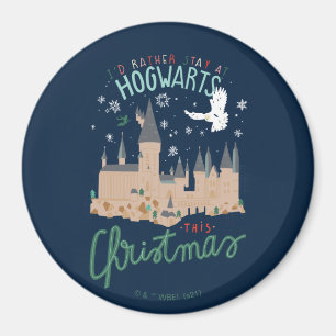 Jag vill hellre stanna på Hogwarts i jul Magnet