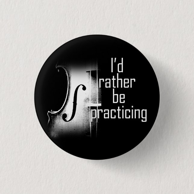 Jag vill hellre träna fiolin knapp (Framsida)