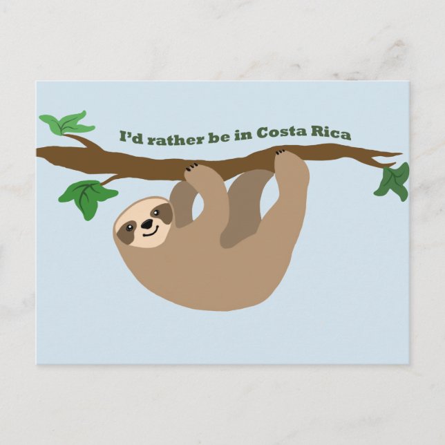 Jag vill hellre vara i Costa Rica Vykort (Framsida)