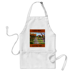 Jag vill hellre vara i stugan. Apron Förkläde