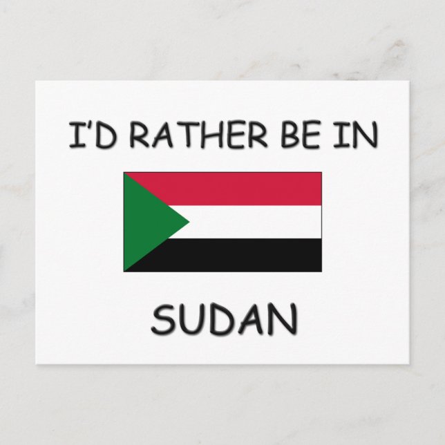Jag vill hellre vara i Sudan Vykort (Framsida)