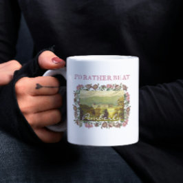 Jag vill hellre vara på Pemberly Jane Austen Vinta Kaffemugg