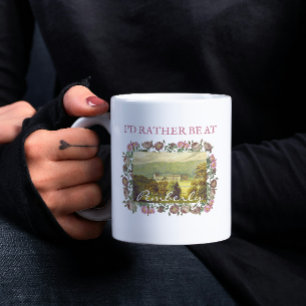 Jag vill hellre vara på Pemberly Jane Austen Vinta Kaffemugg