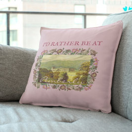 Jag vill hellre vara på Pemberly Jane Austen Vinta Kudde