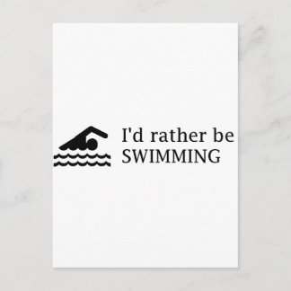 Jag vill hellre vara SWIMMING Vykort