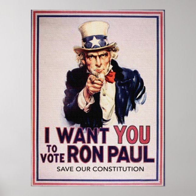 Jag vill inte att du ska rösta RON PAUL Spara vår  Poster (Framsidan)