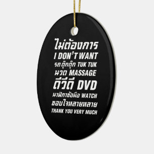 Jag vill inte ha TUK TUK MASSAGE DVD WATCH Tack Julgransprydnad Keramik