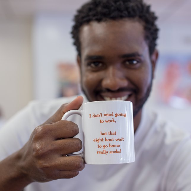 Jag vill inte jobba på en bra Humor-offerttea Två-Tonad Mugg (I Don't Mind Going To Work Funny Humor Quote Tea Two-Tone Coffee Mug)
