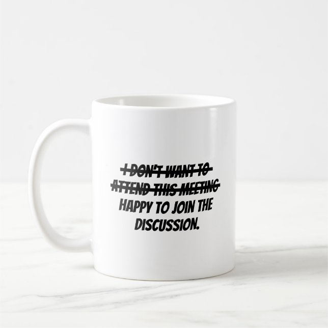 Jag vill inte närvara kaffemugg (Vänster)