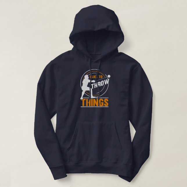 Jag vill kasta Sak Hammer Thrower Hammer Hoodie (Design framsida)