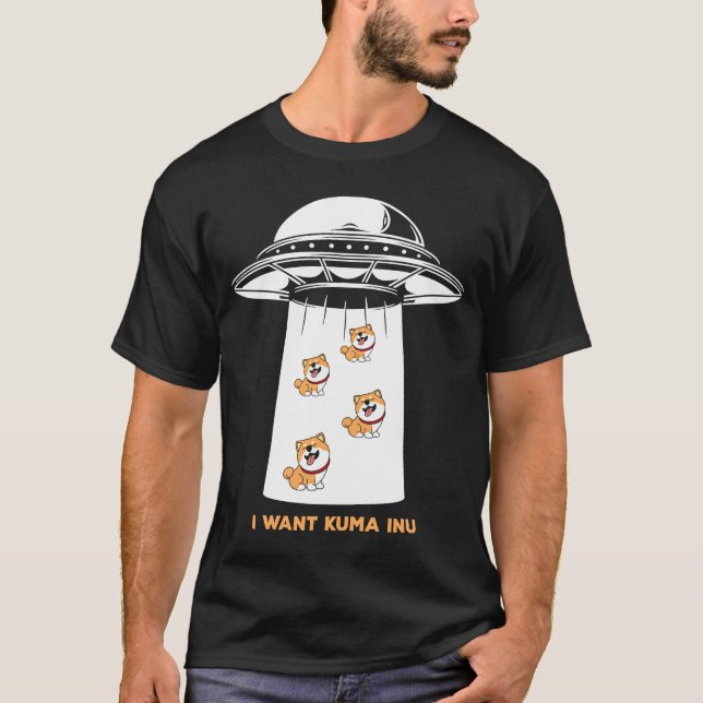 Jag vill Kuma Inu Coin Blockchain Crypto Token Di T Shirt (Framsida)