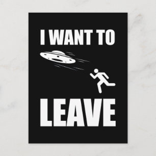 Jag vill Lämna en fantastisk UFO Vykort