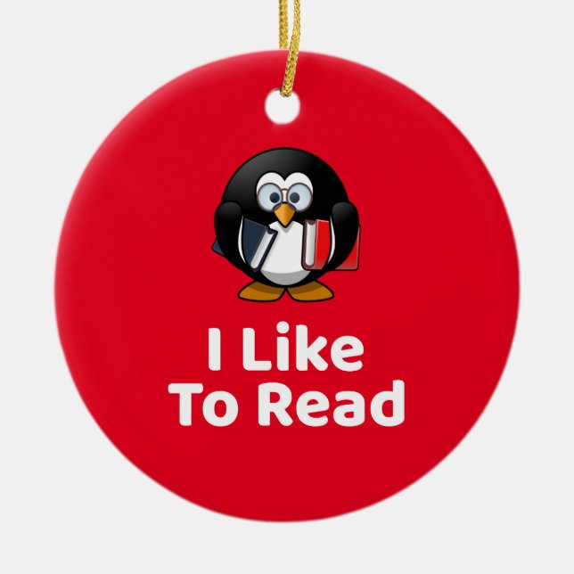 Jag vill läsa julgransprydnad keramik (Framsidan)