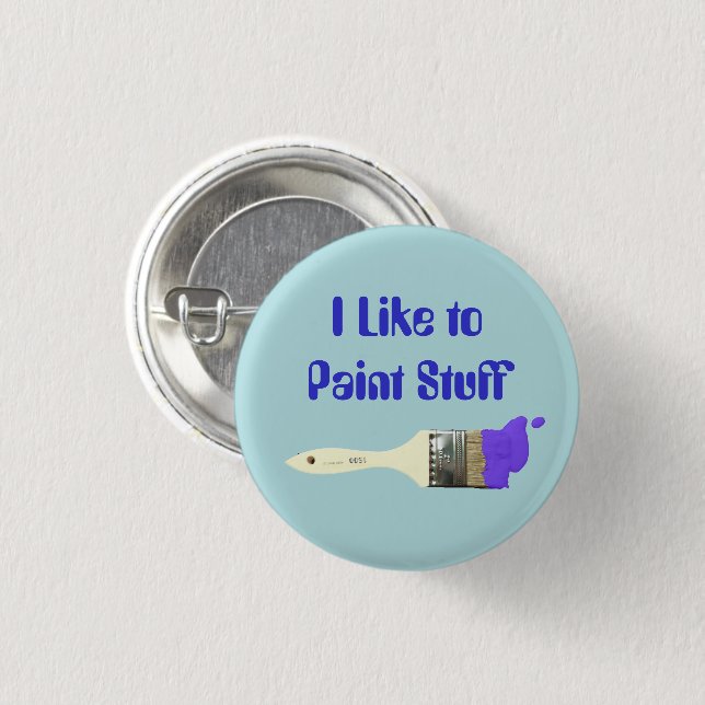Jag vill måla Saker Paintbrush med Paint Knapp (Framsida & baksida)